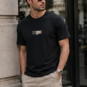 تیشرت مشکی مردانه طرح FENDI