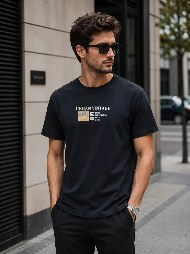 تیشرت مشکی مردانه طرح urban vintage